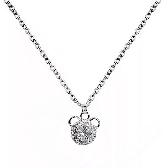 Disney Mickey Mouse Sterling Silver Crystal Charm Pendant Necklace - Picture 3 of 7